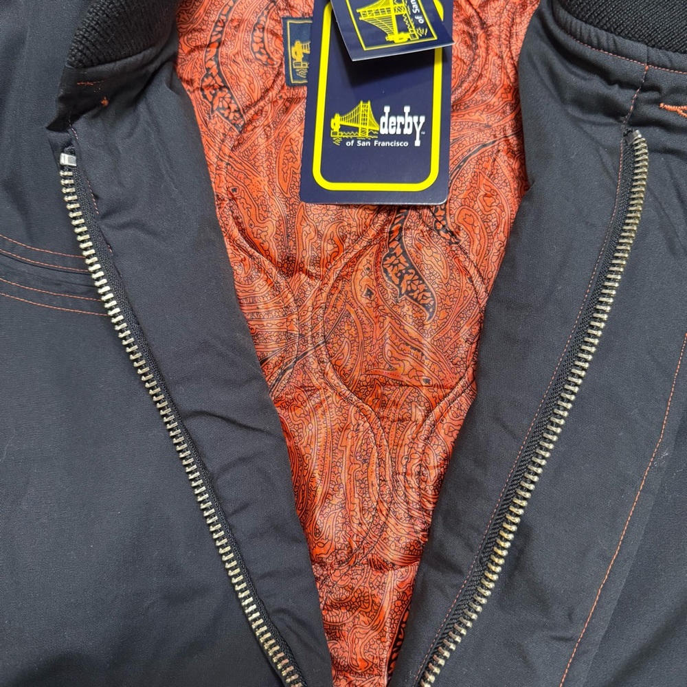 NWT Derby of San Francisco The Classic 300 Jacket sz Large Black Orange Giants - Picture 9 of 9